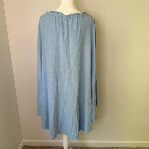 Lulu's light blue button front poncho top dress size M - Picture 5 of 8